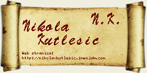Nikola Kutlešić vizit kartica